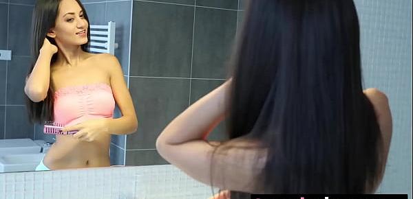  Young Ukrainian babe showering her delicious pussy